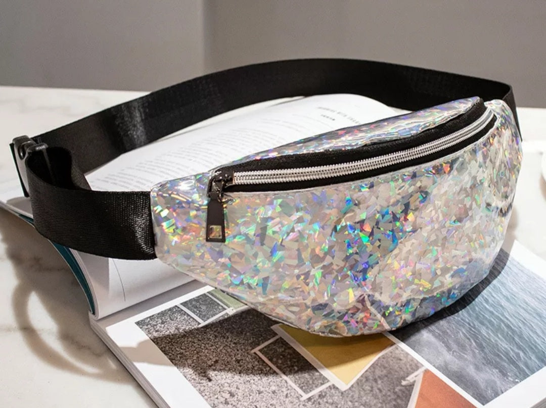 Silver holographic bum discount bag