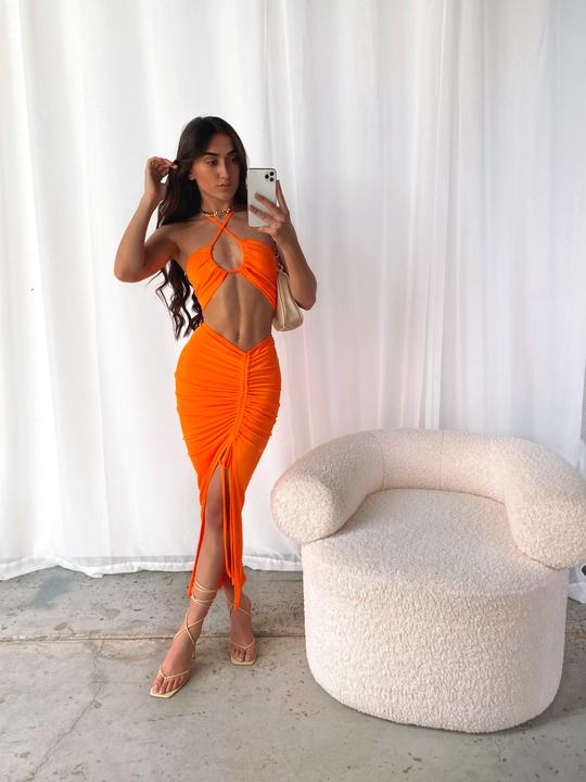 Orange two hotsell piece outfit